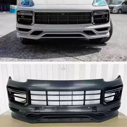PP Material Front Bumper Assembly for Porsche Cayenne 18-23 Upgraded to Turbo Style Car Bumper Body Kit