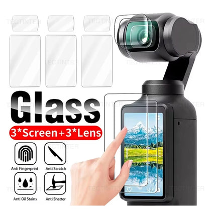 Tempered Glass Film for DJI OSMO Pocket 3 & 4 Screen Protector 9H Hardness Camera Lens Protector for DJI Pocket 3 Accessories
