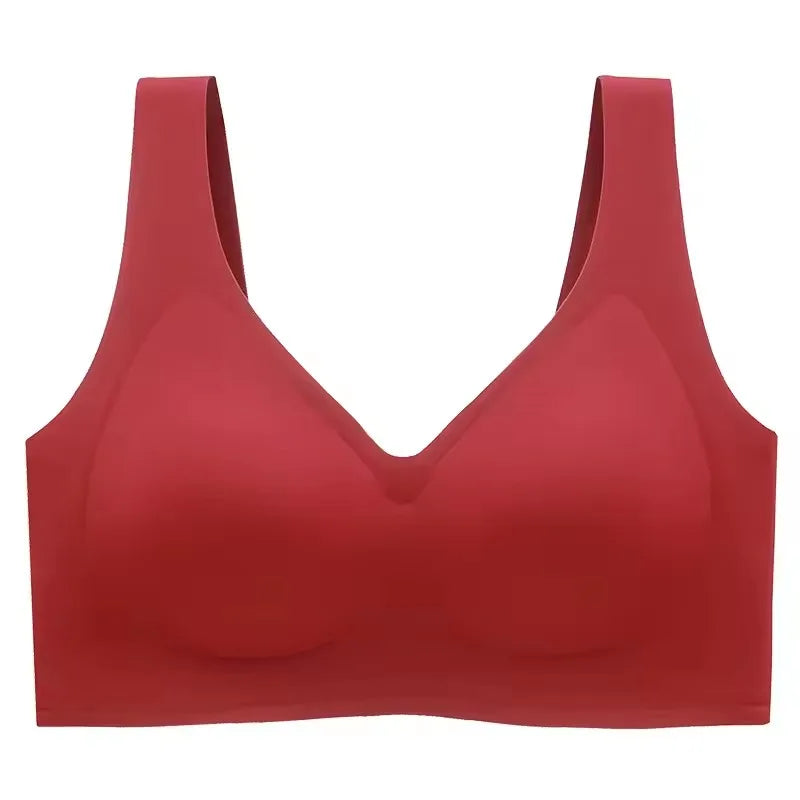 Multi-Color Solid Pattern Jelly Latex Girls' Bra Plus Size Adjustable Removable Steel Ring Everyday Spandex Marks Made