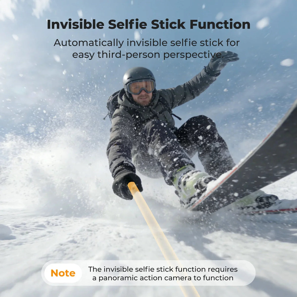 K&F CONCEPT Foldable Selfie Stick for Insta360 X6 X5 X4 DJI Osmo 360 92.5cm/36.4inch Aluminum Alloy Extension Rod Invisible Pole