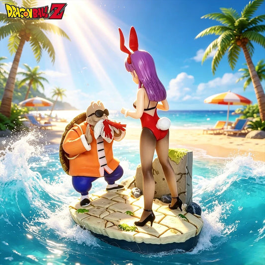 10cm/3.94in Anime Dragon Ball Figure Bulma Master Roshi Action Figures Pvc Statue Desktop Ornamen Collection Model Toys Gifts