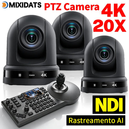 4K NDI camera 20x zoom AI tracking USB HDMI LAN and POE interfaces suitable for live streaming and business meetings in churches