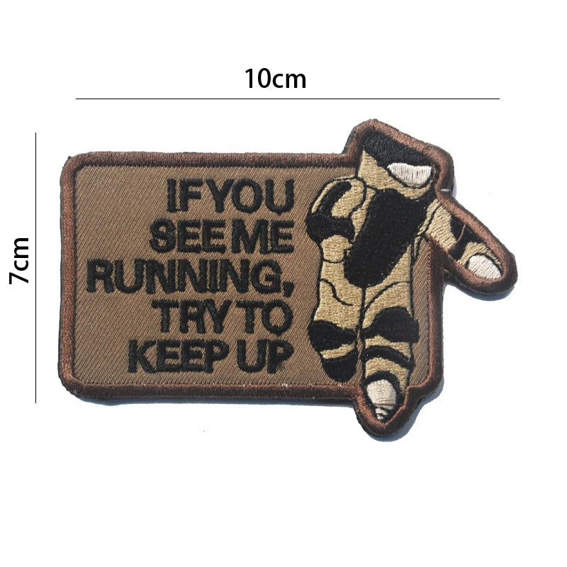 Outdoor Bag Accessories EOD English Pattern Embroidery + Reflective PVC Armband Morale Backpack Hook and Loop Patch