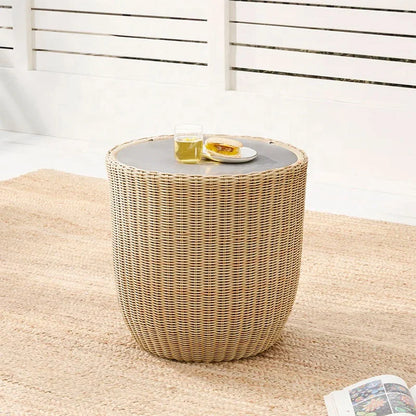 #Outdoor Wicker Furniture Set Dark Gray PE Rattan Cushions Hanging Egg Chair Round Side Table Weather Resistant Poolside Patio
