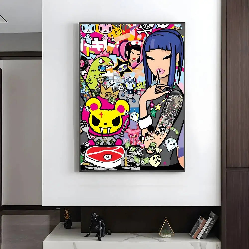 Kawaii T-Tokidoki Anime Poster HD art sticky wall waterproof home living room bedroom aesthetic decoration