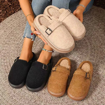 Winter Women's Slippers Home Plush Luxury Designer Woman Shoes Indoor Fluffy Fashion Platform Fuzzy Fur Slides Elegant Flat Soft