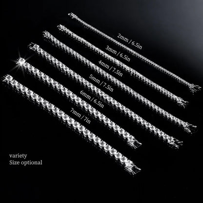SY Brand Jewelry 925 Sterling Silver Chain Tennis Necklace Gemstones Women Men Luxury Necklaces Rhodium Plated S925 Jewelry