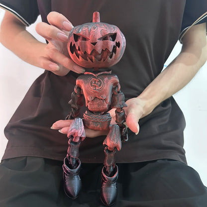 3D Printed Pumpkin Man Moveable Joints Animal Model Home Desktop Decoration Ornament Gift Collectible Figurine 2 PCS 26.5cm/10.43in, 16.5cm/6.5in