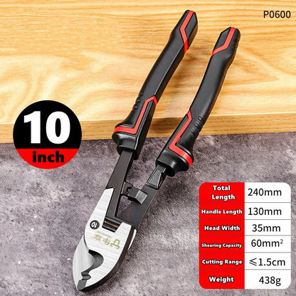 Multifunctional 6/8/10 inch Cable Cutter Electrician Professional Wire Cable Cutter Stripper Pliers Hand Tool Cable Scissors