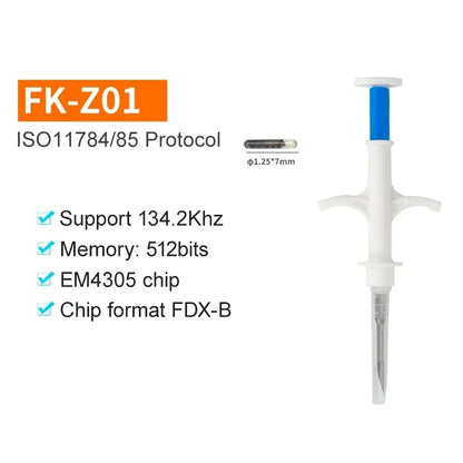 100Pack Animal EM4305 Microchip International Standard 134.2KHz FDX-B Pet Identification Chip Syringe Dog Microchip
