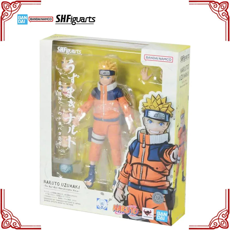 Genuine Bandai Naruto Model Kit SHF Naruto Uzumaki No.1 Most Unpredictable Ninja Anime Action Figure Collection Finished Model