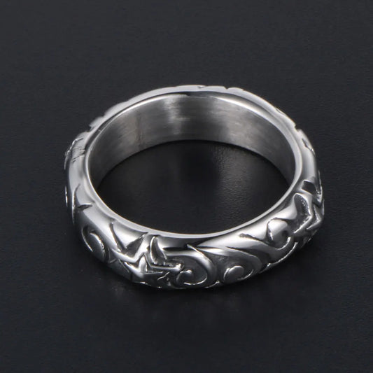 1Pcs Stainless Steel Non-Fading Personalized Men's Index Finger Ring Retro Trendy Five-Pointed Star Ring