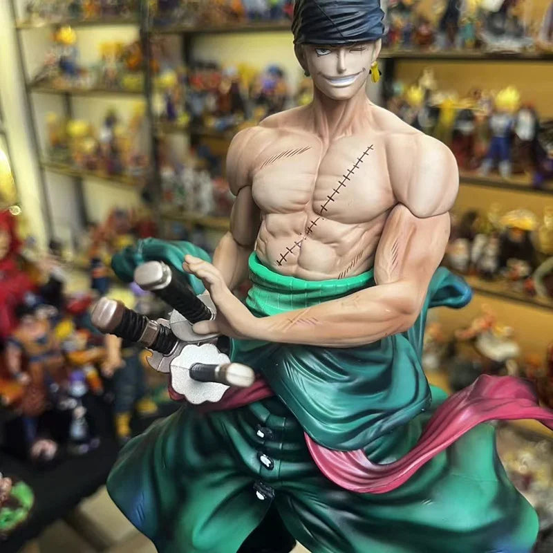 One Piece Roronoa Zoro 28cm Golden Mountain Draw Sword Gk Statue Anime Figure Collection Ornament Trendy Gift For Anime Fans