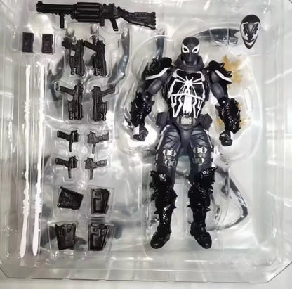 Revoltech Amazing Yamaguchi Agent Venom Full Articulated Action Figure Collectible Desktop Display Ornament For Adult Collection