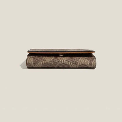 High quality three fold short wallet with PU leather buckle coin wallet, fashionable high-end men's and women's wallet