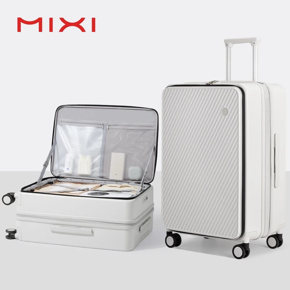 Mixi Expandable Carry On Luggage PC Hard Shell Suitcase Top Opening Rolling Travel Suitcases with Spinner Wheels TSA Lock M9296