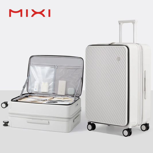 Mixi Expandable Carry On Luggage PC Hard Shell Suitcase Top Opening Rolling Travel Suitcases with Spinner Wheels TSA Lock M9296