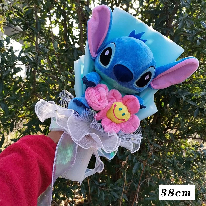 Cartoon Winnie the Pooh Pig Plush Bouquet Handmade Flower Bouquet Plush Doll Wedding Graduation Valentine Christmas Birthday Gif