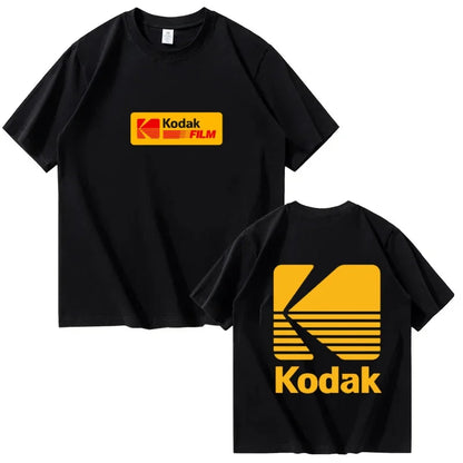 Kodak Summer Brand Men T-shirt Cotton Solid Color Daily Graphic Print Casual Breathable Short Sleeve Top Tees Women Clothing