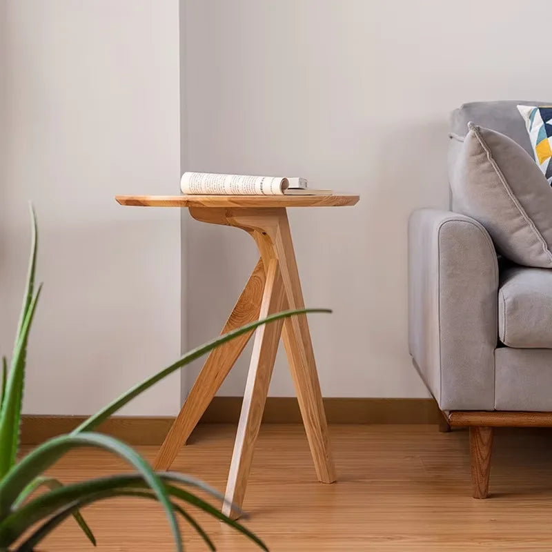Solid Wood Round Side Table, sofa side table, household tea table, coffee table, garden round table, round table dining table