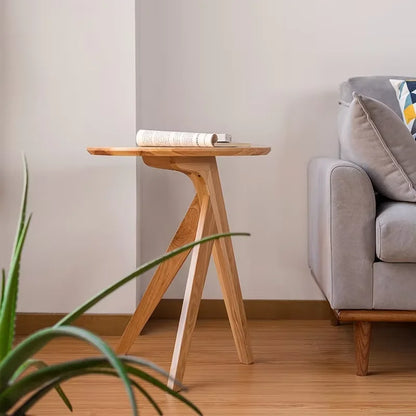Solid Wood Round Side Table, sofa side table, household tea table, coffee table, garden round table, round table dining table