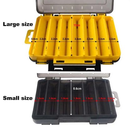 Fishing Tackle box 14 Compartments Fishing Accessories Lure Hook Storage Case Double Sided Fishing Tool organizer boxes