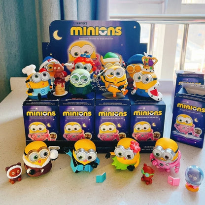 POP MART Original Minions Bedtime Stories By Bob And Tim Series Blind Box Anime Figure Mystery Box Desktop Toy Surprise Gift