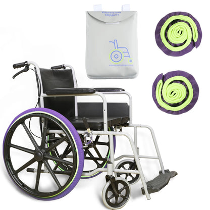 Ehucon Wear-Resistant Wheelchair Slippers Wheelchair Accessories Tire Cover to Protect Floor Carpet,Multiple Sizes Wheel Cover