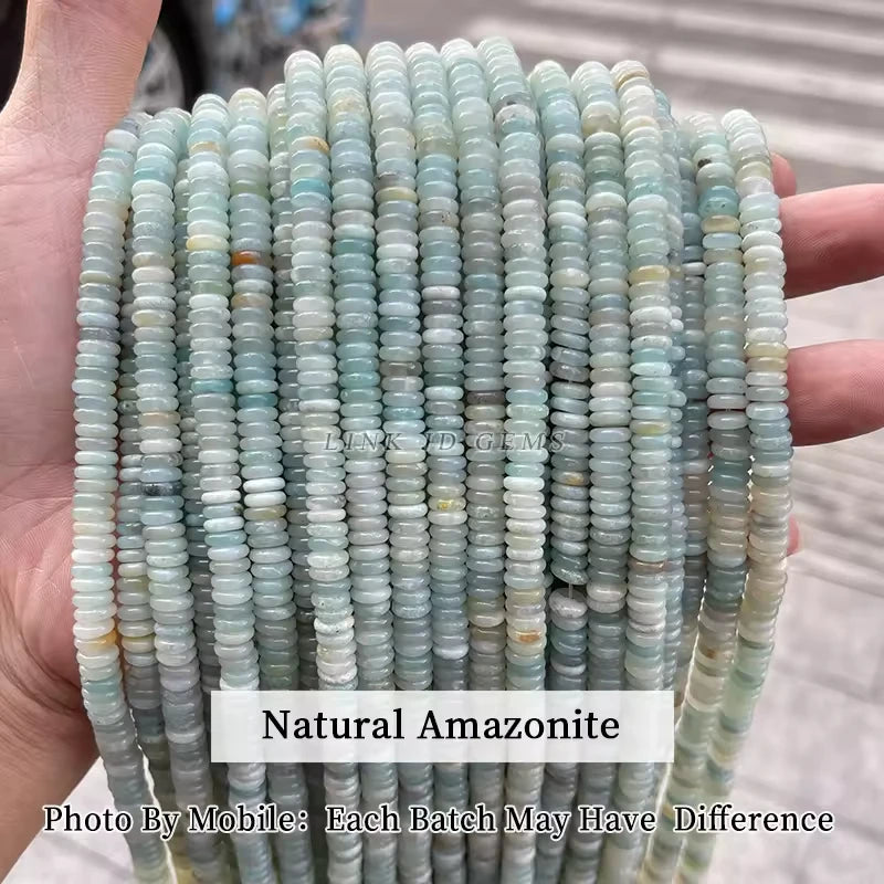 6x2mm Natural Stone Amethyst Pink Quartz Flat Rondelle Bead Smooth Loose Bead for Jewelry Making DIY Bracelet Necklace Accessory