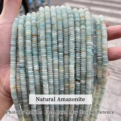 6x2mm Natural Stone Amethyst Pink Quartz Flat Rondelle Bead Smooth Loose Bead for Jewelry Making DIY Bracelet Necklace Accessory