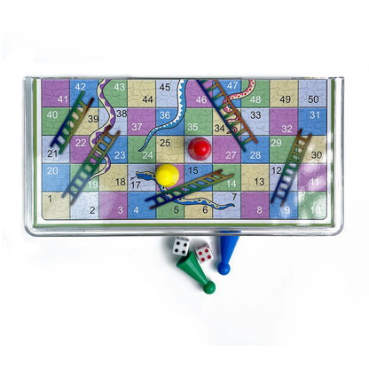 Foldable Magnetic Crystal Snakes and Ladders Board Game Transparent Plastic Chessboard Tabletop Travel Outdoor Game Set