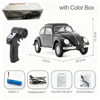 1/16 Full Scale Classical RC Car D62mini Remote Control Car Retro Beetle 1950 Climbing Vehicle Simulation Model Toy For Children