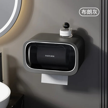 Toilet Paper Box, Toilet Tissue Roll Paper, Toilet Paper Drawer, Wall Mounted Waterproof Toilet Shelf Without Punching Holes