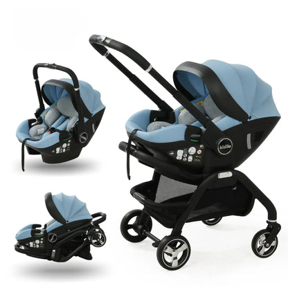 3-in-1 Baby Stroller, Baby Safety Seat, Newborn Sleeping Basket, Portable with 5 Color Choices Suitable for Ages 0-3