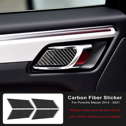 Car Interior Door Handle Bowl Trim Cover Stickers For Porsche Macan 2014 2015 2016 2017 2018 2019 2020 2021 Car Interior Accesso