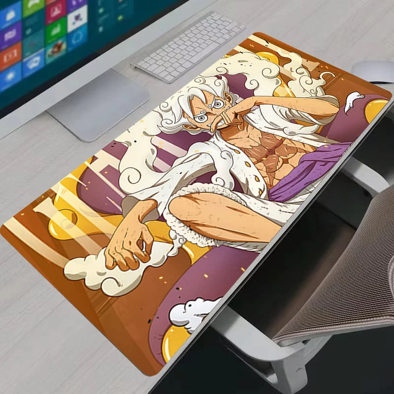 Large Mousepad Comic Style Luffy Non-slip Gaming Accessories XXL Office Extend Rubber Deskmat One Piece Anime Keyboard Mouse Pad