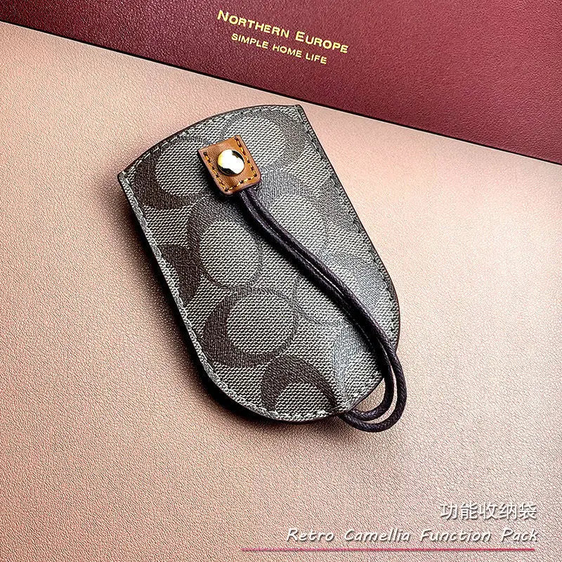 Fashion simple new men's and women's multi-function key bag Fashion retro car key bag remote control storage bag
