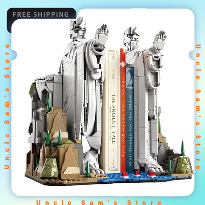 New King Statue Assembled Building Blocks Bookshelf Desktop Display Stand Bricks Adult Collectible Birthday Decor Gift Toy