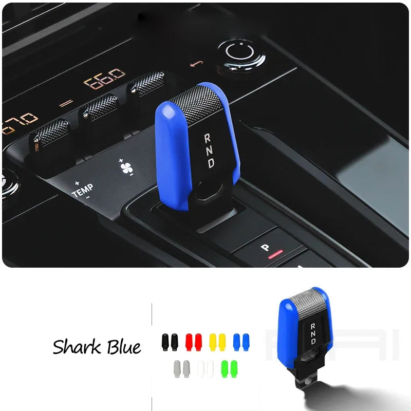 Car Carbon Fiber Gear Carmine Red Shift Lever Knob Trim Cover for Porsche 911 992 2020-2025 Replacement Modified Accessories