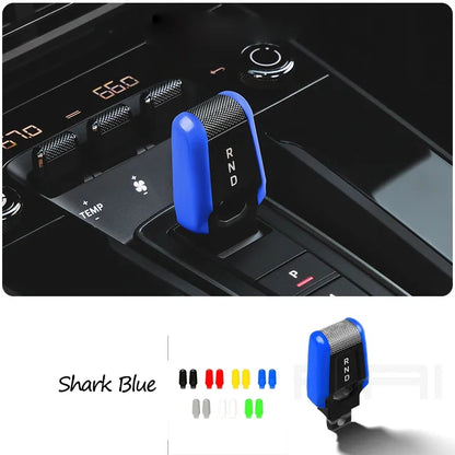 Car Carbon Fiber Gear Carmine Red Shift Lever Knob Trim Cover for Porsche 911 992 2020-2025 Replacement Modified Accessories