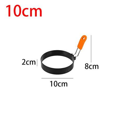 Fried Egg Ring Stainless Steel with Heat  Resistant Silicone Handle Non-Stick Fried Egg Mold Scrambled Eggs Form