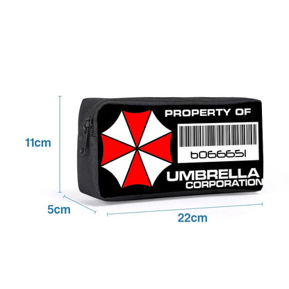 Cartoon Figure Resident Evil Print Pencilcase Kids Back To School Pencilbag Umbrella Corporation Stationary Storage Pouch Gifts