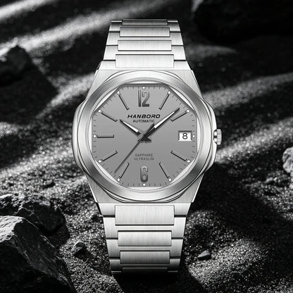 HANBORO Ultra Thin Steel King Series Men's Fully Automatic Mechanical Pearl Tourette Watch Fashion Personalized Watch 018