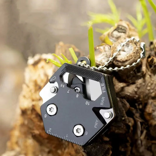Multifunctional Hexagonal Coin Outdoor EDC Tool Hexagonal Folding Coin Knife Keychain Screwdriver Pocket Folding Mini Coltello G