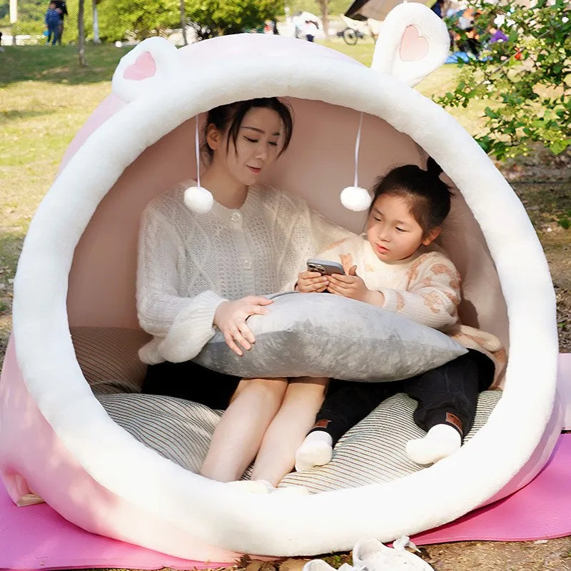 Cute Oversized Adult Child Plush Tent Cozy House Lazy Person Sofa On The Ground Cat's Nest Christmas Cushions Sitting Cushion