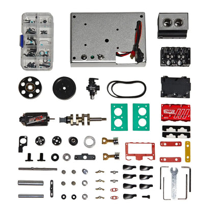 TOYAN FS L200AC Four-stroke Air-cooled Engine DIY Nitro Inline Twin-cylinder Engine Model Kit Toy