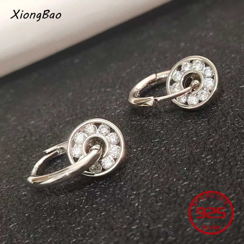 925 Sterling Silver Geometry Asymmetric Earring for Women Girl Simple Office Jewelry Gift Dropshipping