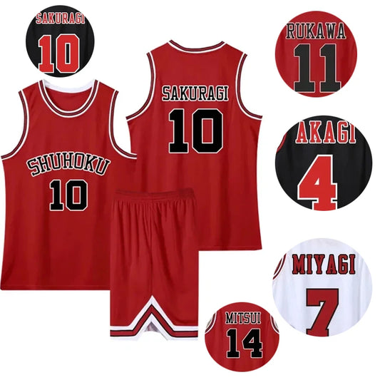 Anime Sakuragi Hanamichi Cosplay Jersey Shohoku School Basketball Team Uniform Sportswear Kaede Rukawa Cosplay Costume Jerseys