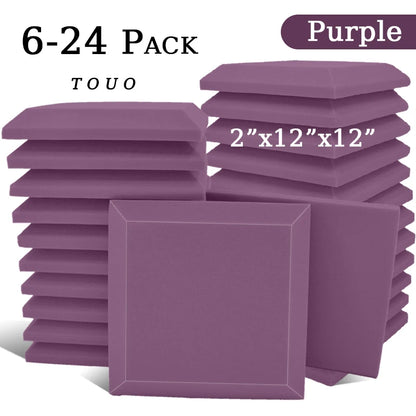 TOUO 6/12/24 Pcs Large Square Hypotenuse Acoustic Foam High Density Ktv Sound Foam Studio Acoustic Treatment Home Decoration
