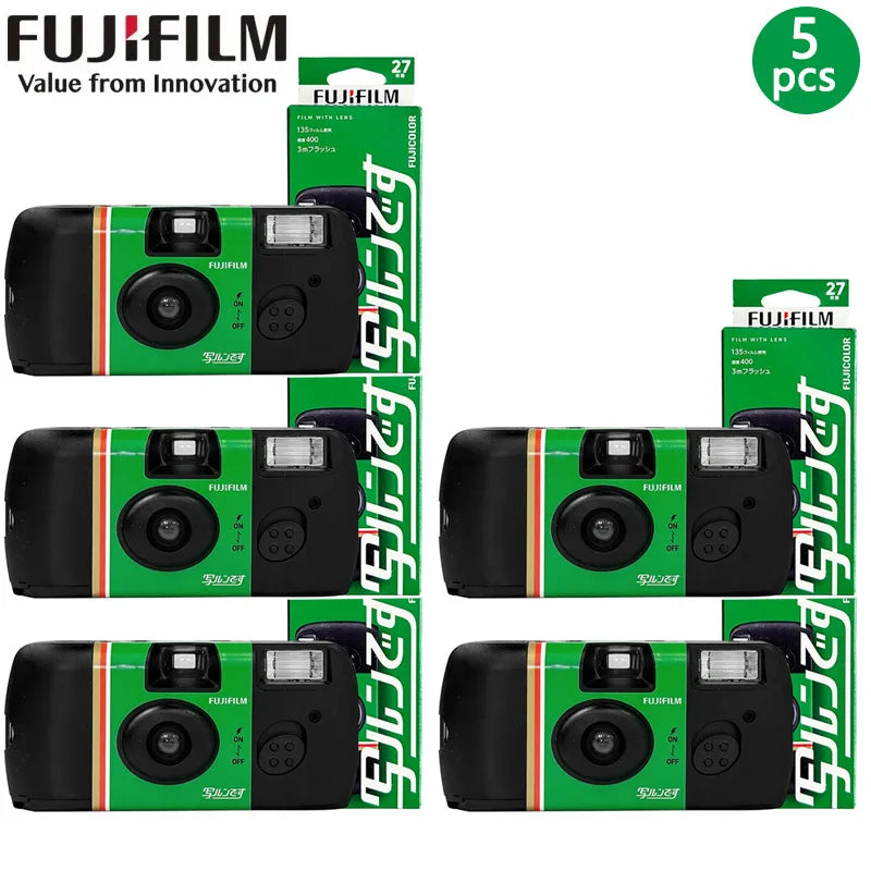 1-6PCS Fujifilm QuickSnap ACE 400 Power Degrees with Flash 27 Photo Exposures Single Use One Time Use Disposable Film Camera